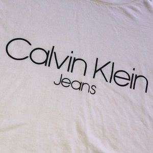 Calvin Klein white flowy crop top